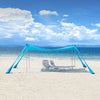 SoBuy OZT02-HB Tente de Plage Portable, Abris de Plage Lycra Polyester Anti UV UPF30, Parasol de Plage Turquoise