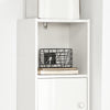 SoBuy STR10-W Meuble Colonne de Salle de Bain Armoire de Rangement Placard de Rangement Armoire sur Pied avec 2 Portes et 2 Tiroirs Blanc 33x24x188cm