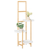 SoBuy STR13-WN Étagère à Fleurs Support de Pots de Fleurs Porte Plante en Bambou à 5 niveaux