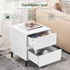 SoBuy FBT157-W Bout de Canapé Table de Chevet Table de Nuit Table d'Appoint Table Basse avec 2 Tiroirs pour Salon, Chambre ou Bureau, Pieds en Métal, L40 x P40 x H48 cm, Blanc