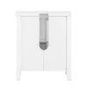 SoBuy BZR35-W Meuble sous Lavabo Salle de Bain Meuble Lavabo avec 2 Portes et Étagère Petit Meuble Salle de Bain avec Panneaux en Treillis pour Vasque ou Lavabo Blanc 50x60x33 cm