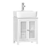 SoBuy BZR35-W Meuble sous Lavabo Salle de Bain Meuble Lavabo avec 2 Portes et Étagère Petit Meuble Salle de Bain avec Panneaux en Treillis pour Vasque ou Lavabo Blanc 50x60x33 cm