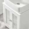 SoBuy BZR35-W Meuble sous Lavabo Salle de Bain Meuble Lavabo avec 2 Portes et Étagère Petit Meuble Salle de Bain avec Panneaux en Treillis pour Vasque ou Lavabo Blanc 50x60x33 cm