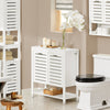 SoBuy BZR50-W Meuble Bas de Salle de Bain Armoire de Salle de Bain sur Pieds avec 1 Compartiment Ouvert et 2 Portes Meuble de Rangement
