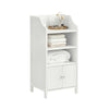 SoBuy BZR56-W Meuble Bas de Salle de Bain Commode Armoire de Rangement sur Pied avec 3 étagères et 2 Portes, Blanc, 41x36x86 cm