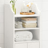 SoBuy BZR56-W Meuble Bas de Salle de Bain Commode Armoire de Rangement sur Pied avec 3 étagères et 2 Portes, Blanc, 41x36x86 cm