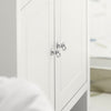 SoBuy BZR56-W Meuble Bas de Salle de Bain Commode Armoire de Rangement sur Pied avec 3 étagères et 2 Portes, Blanc, 41x36x86 cm