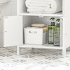SoBuy BZR56-W Meuble Bas de Salle de Bain Commode Armoire de Rangement sur Pied avec 3 étagères et 2 Portes, Blanc, 41x36x86 cm
