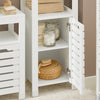 SoBuy BZR59-W Meuble Colonne de Salle de Bain, Armoire Haute, Placard de Rangement, Étagère de Rangement