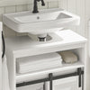 SoBuy BZR61-W Meuble sous Lavabo, Meuble de Salle de Bain, Placard de Rangement, Armoire Salle de Bain et Porte de Grange