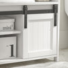 SoBuy BZR61-W Meuble sous Lavabo, Meuble de Salle de Bain, Placard de Rangement, Armoire Salle de Bain et Porte de Grange