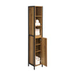 SoBuy BZR62-PF Meuble Colonne de Salle de Bain, Armoire Haute et Étroite Placard de Rangement avec 3 Niches, 1 Porte et 3 Etagères Intérieurs, Style Industriel, L30 x P28 x H168 cm