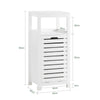 SoBuy BZR67-W Meuble Bas Armoire Toilette avec 1 Panier bac à Linge basculant Meuble de Rangement Corbeille à Linge Coffre à Linge