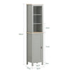 SoBuy BZR68-HG Meuble Colonne de Salle de Bain, Armoire Haute, Placard de Rangement, Étagère de Rangement, Colonne de Rangement pour Salon, Salle de Bain, Chambre - L39cm x P30cm x H169cm, Gris