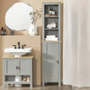 SoBuy BZR68-HG Meuble Colonne de Salle de Bain, Armoire Haute, Placard de Rangement, Étagère de Rangement, Colonne de Rangement pour Salon, Salle de Bain, Chambre - L39cm x P30cm x H169cm, Gris