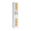 SoBuy BZR70-W Meuble Colonne, Armoire Haute, Placard, Meuble de Salle de Bain sur Pieds, ploy rotin