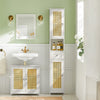SoBuy BZR70-W Meuble Colonne, Armoire Haute, Placard, Meuble de Salle de Bain sur Pieds, ploy rotin