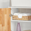 SoBuy BZR75-W Meuble sous Lavabo, Meuble sous Vasque, Armoire Salle de Bain avec Porte et 2 Compartiments Latéral