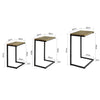 SoBuy FBT102-F Set de 3 Tables Gigognes, Tables Basses Modernes pour Salon, Design Gain de Place, Nature & Noir