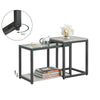SoBuy FBT35-HG Lot de 2 Tables Basses Gigognes Tables de Salon, Set de 2 Tables d'appoint Empilables, Gris