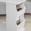SoBuy FBT67-W Table d’Appoint Bout de Canapé Moderne roulante avec 2 Compartiments de Rangement