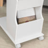 SoBuy FBT67-W Table d’Appoint Bout de Canapé Moderne roulante avec 2 Compartiments de Rangement