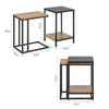 SoBuy FBT99-F Lot de 2 Tables Basses Gigognes pour Salon, Tables Carrée en Bois et Verre Trempé avec Cadre en Métal Robuste