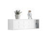 SoBuy FHK18-W Étagère Murale Meuble de Rangement Salon Mural Meuble Cuisine - Meuble d'Entrée - 2 Portes Coulissantes, Rangement Caché - pour Entrée, Cuisine, Salon, Salle de Bain - Blanc 75x20x23 cm