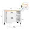 SoBuy FKW103-WN Desserte Îlot de Cuisine Desserte à roulettes Chariot de Cuisine Meuble de Rangement avec Porte-Serviettes, Placard Tiroir et 3 étagères
