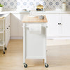 SoBuy FKW103-WN Desserte Îlot de Cuisine Desserte à roulettes Chariot de Cuisine Meuble de Rangement avec Porte-Serviettes, Placard Tiroir et 3 étagères