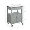 SoBuy FKW22-HG Meuble de Cuisine à roulettes avec Plan de Travail Desserte Cuisine compacte pour Rangement Cuisine, extérieur ou Chambre Chariot de Service Multifonction Gris 60x92x44cm