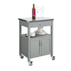 SoBuy FKW22-HG Meuble de Cuisine à roulettes avec Plan de Travail Desserte Cuisine compacte pour Rangement Cuisine, extérieur ou Chambre Chariot de Service Multifonction Gris 60x92x44cm