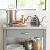 SoBuy FKW22-HG Meuble de Cuisine à roulettes avec Plan de Travail Desserte Cuisine compacte pour Rangement Cuisine, extérieur ou Chambre Chariot de Service Multifonction Gris 60x92x44cm