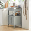 SoBuy FKW22-HG Meuble de Cuisine à roulettes avec Plan de Travail Desserte Cuisine compacte pour Rangement Cuisine, extérieur ou Chambre Chariot de Service Multifonction Gris 60x92x44cm