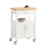 SoBuy FKW22-WN Meuble de Cuisine à roulettes avec Plan de Travail Desserte Cuisine compacte pour Rangement Cuisine, extérieur ou Chambre Chariot de Service Multifonction Blanc 60x92x45cm
