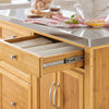 SoBuy FKW70-N Desserte de Cuisine à roulettes Îlot Central avec Plan de Travail INOX et 4 Tiroirs Chariot Mobile pour Cuisine ou Salle à Manger Meuble de Cuisine avec Rangement 115x46x92cm