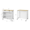 SoBuy FKW74-WN Desserte Cuisine à roulettes Meuble Cuisine Rangement Petit Meuble de Cuisine Meuble Micro-Onde Meuble Cuisine Bas Plan de Travail Cuisine 100x60x94cm Blanc