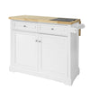 SoBuy FKW84-WN Desserte sur roulettes Meuble de Cuisine de Service Roulant avec Plans de Travail Rabattable, Grande Armoire de Rangement