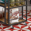 SoBuy FKW99-N Desserte de Cuisine Roulante Chariot de Service Meuble de Rangement à roulettes Multifonctionnel avec 1Tiroir, 3 Etagères et Etagères latérales, 50x37x87 cm