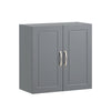 SoBuy FRG231-DG Meuble Haut Salle de Bain Suspendu Armoire Murale avec Étagère Réglable et Porte Rangement Mural Compact pour Salle de Bain, WC ou Cuisine Gris 60x30x60 cm