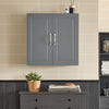 SoBuy FRG231-DG Meuble Haut Salle de Bain Suspendu Armoire Murale avec Étagère Réglable et Porte Rangement Mural Compact pour Salle de Bain, WC ou Cuisine Gris 60x30x60 cm