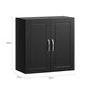 SoBuy FRG231-SCH Meuble Haut Salle de Bain Suspendu Armoire Murale avec Étagère Réglable et Porte Rangement Mural Compact pour Salle de Bain, WC ou Cuisine Noir L60xP30xH60 cm
