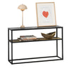 SoBuy FSB43-SCH Table Console avec Surface en Verre Table d'Entrée en Métal Table Décorative Buffet
