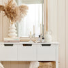 SoBuy FSB51-W Table Console, Table d'Entrée, Bout de Canapé avec 3 tiroirs et 1 étagère, pour Entrée, Chambre, Salon, Coiffeuse
