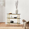 SoBuy FSB66-SCH Table Console Table d'Appoint Table d’Entrée Bout de Canapé à 3 Niveaux Effet Marbre Cadre en Métal
