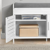 SoBuy FSR102-W Meuble Chaussures Banc Entrée Rangement Chaussures - Coussin Confortable, Coffre Caché, Étagères Ajustables - pour Entrée ou Chambre - 90x33x50 cm