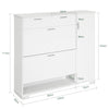 SoBuy FSR104-W Meuble Chaussure Entrée Meuble Rangement Chaussures – Armoire à Chaussures avec 2 Abattants, 2 Tiroirs, 1 Porte et 1 Compartiment Ouvert – Idéal Couloir Maison – Blanc 120x26x111cm