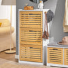 SoBuy FSR108-WN Meuble de Rangement à Chaussures Armoire à Chaussures Commode à Chaussures 3 abattants Meuble d'entrée