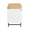 SoBuy FSR116-W Banc à Chaussures, Banc de Rangement, Meuble Bas Entrée sur Pieds avec Assise Coussin Rembourré, Meuble à Chaussures avec 2 Portes Coulissantes et 4 Étagères, 85 x 37 x 49 cm, Blanc