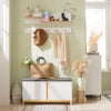SoBuy FSR117-W Banc Chaussures Entrée, Banc de Rangement, Meuble Chaussures avec Siège Rembourré et 2 Portes, Rangement Chaussures, pour Couloir, Entrée, Chambre à Coucher, Blanc, 90x34x46 cm